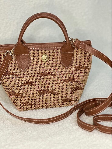 Beden Longchamp hasır simli çanta