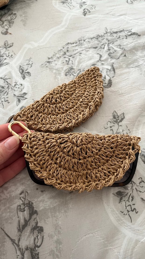 Çantaya Asılabilen Hasır El Örgüsü Gözlük Kılıfı - Görsel 5