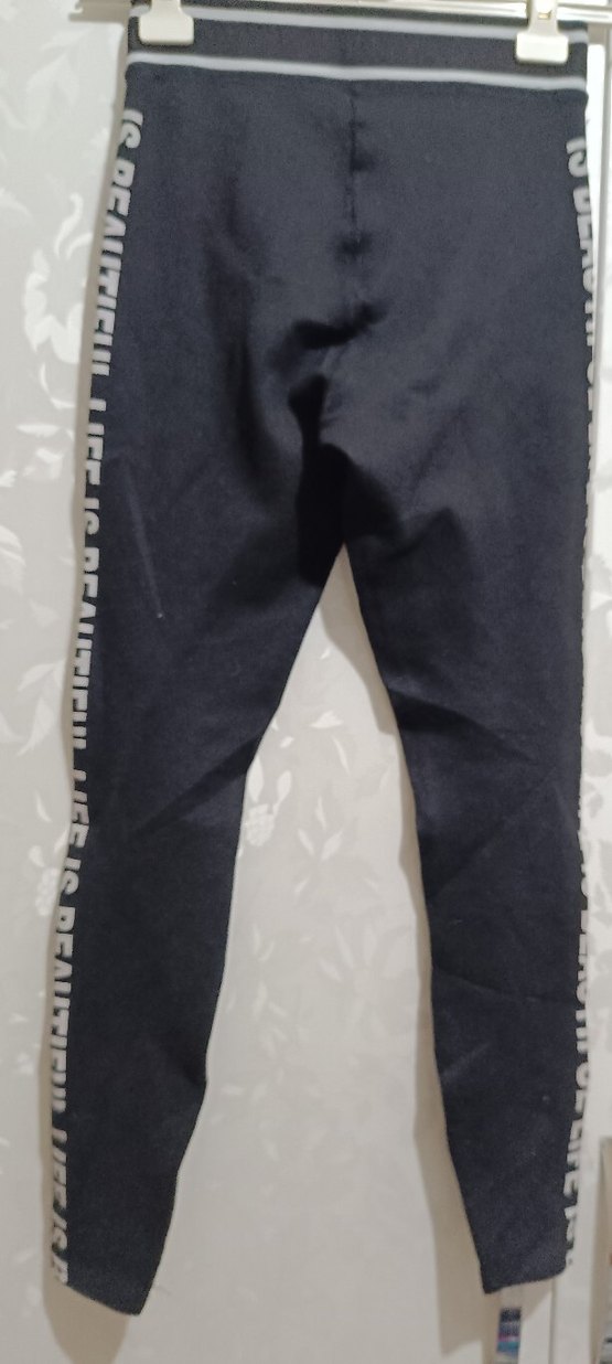 Siyah Baskılı Kız Çocuk Spor Tayt - Görsel 2