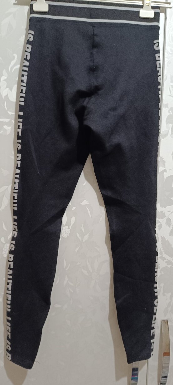 Siyah Baskılı Kız Çocuk Spor Tayt - Görsel 3