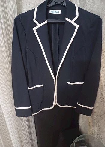 NetWork Kadın Lacivert Düğmeli Uzun Kollu Blazer Ceket