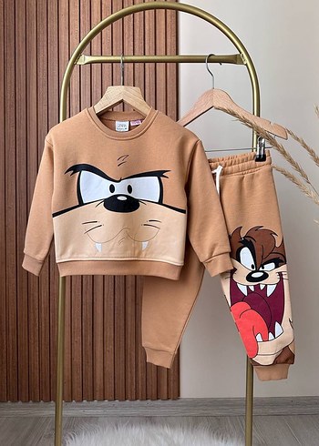 Zara Kahverengi Baskılı Erkek Çocuk Eşofman Takımı