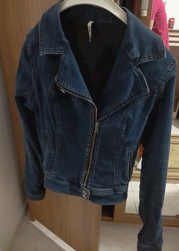 xs Beden mavi Renk LTBKadın Koyu Mavi Denim Ceket