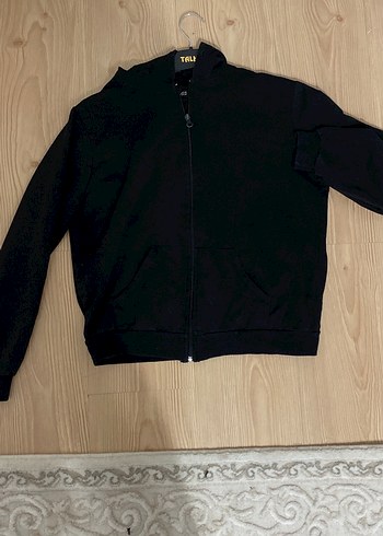 Siyah Fermuarlı Kadın Sweatshirt