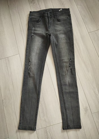 Denim&Co Gri Normal Boy Kadın Denim Pantolon