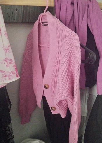 Pembe Triko Kadın Hırka - Görsel 2