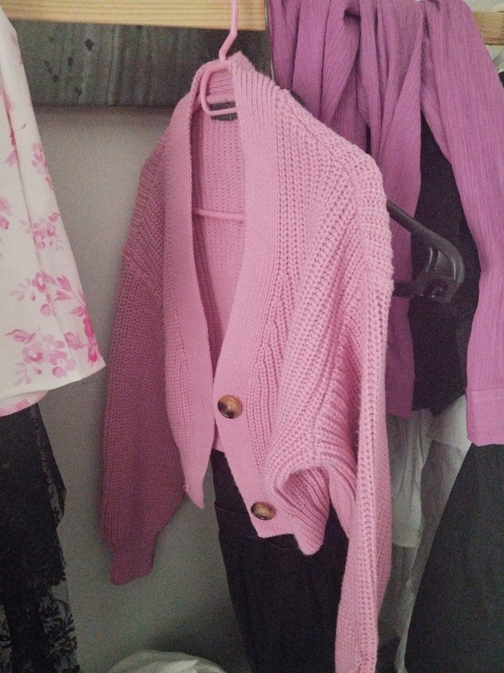 Pembe Triko Kadın Hırka - Görsel 2