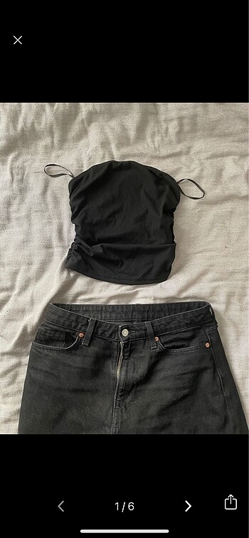 siyah askisiz crop top