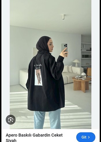 Apero Baskılı Siyah Gabardin Ceket