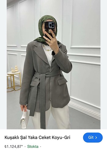 Kuşaklı Şal Yaka Koyu Gri Blazer