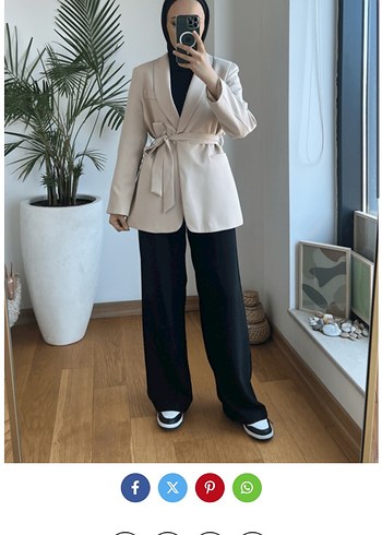 Zara Kemerli Bej Kadın Blazer Ceket