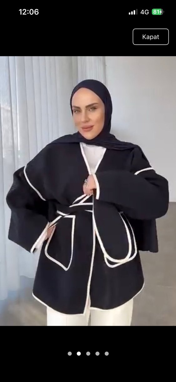 Siyah Uzun Minimalist Kadın Robası - Görsel 2