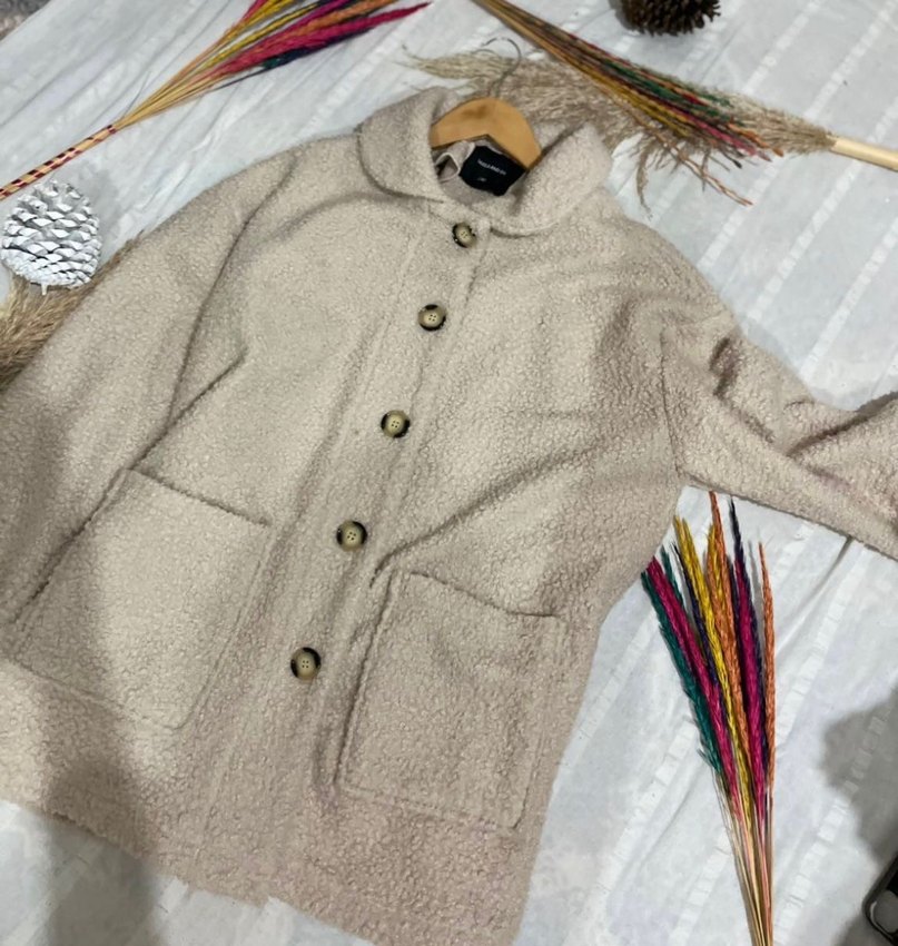 Bej Düğmeli Midi Kadın Ceket - Görsel 2