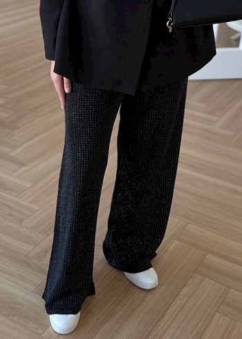 Siyah taşlı Kadın Pantolon - Görsel 2