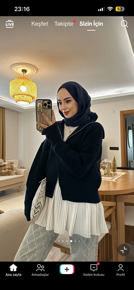 Örgü lacivert Midi Kadın Hırka - Görsel 2