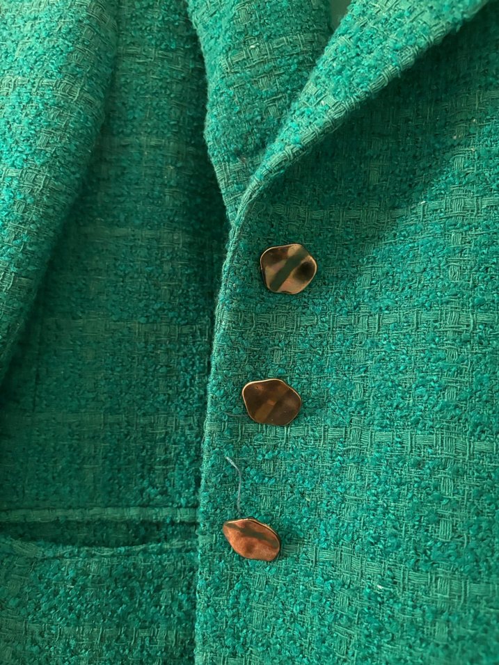 Düğmeli Yeşil Kadın Midi Ceket - Görsel 5