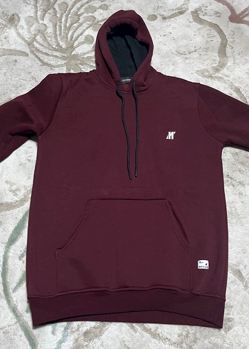 Bordo Kapüşonlu Salaş Sweatshirt - Görsel 2