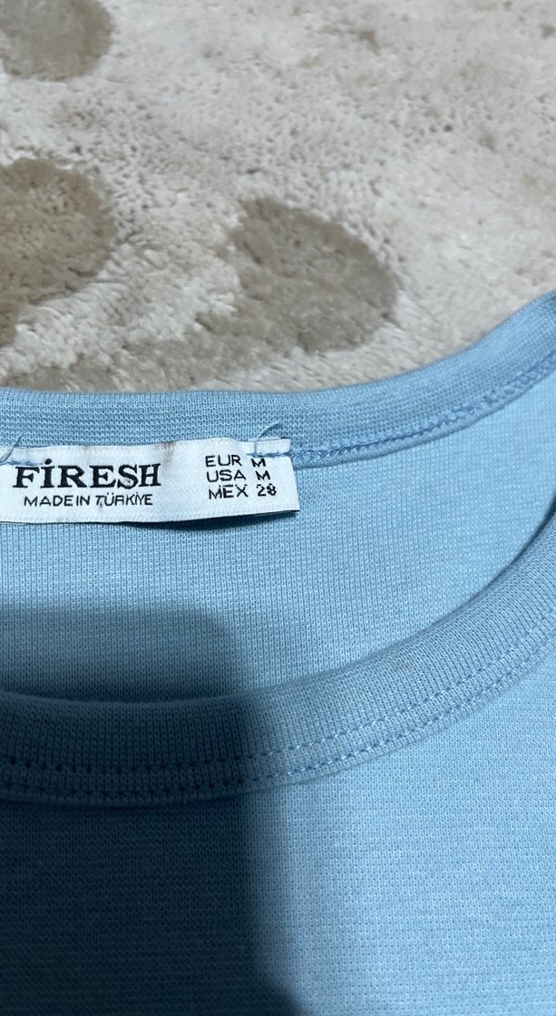 Mavi Baskılı Kısa Kollu Kadın bluz - Görsel 3