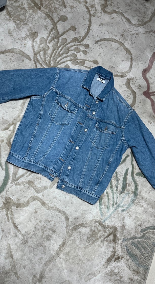 Kadın Mavi Kot Ceket Uzun Kollu - Görsel 2