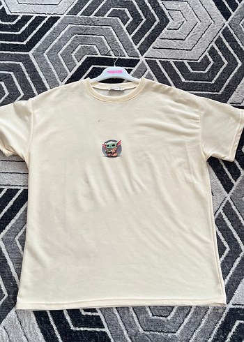 Krem renk Baskılı Kadın Tişört - Görsel 2