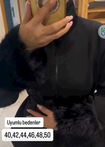 Siyah Uzun Kürklü Kadın ikili takım - Görsel 3