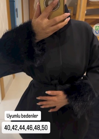 Siyah Uzun Kürklü Kadın ikili takım - Görsel 2