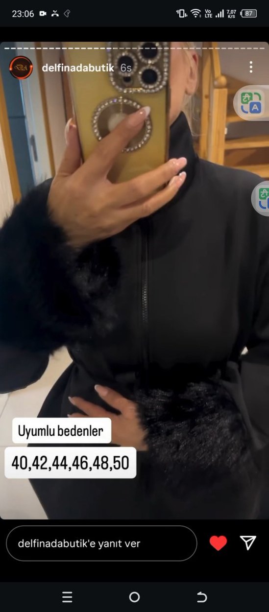 Siyah Uzun Kürklü Kadın ikili takım - Görsel 3