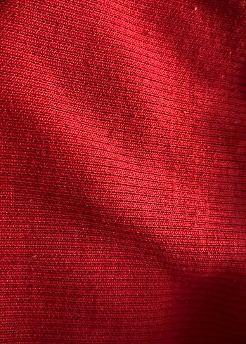 Düğmeli Kırmızı V Yaka kadın bluz - Görsel 4