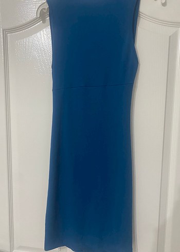 Klasik Şıklık Mavi Uzun Saten Elbise - Görsel 7