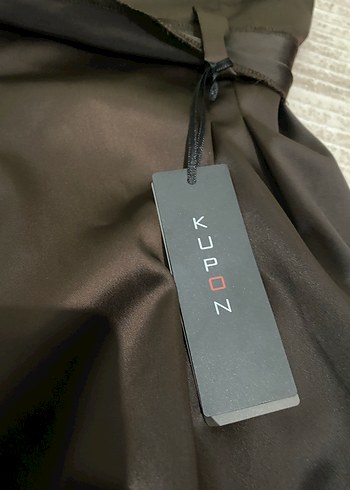 Kahverengi Saten Belli Midi etek - Görsel 3