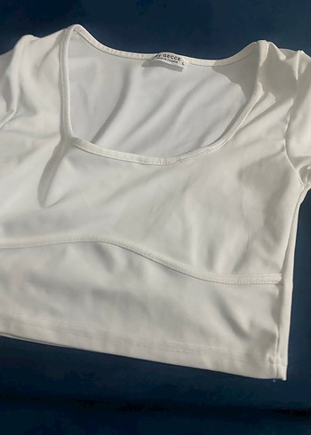 Beyaz uzun kollu Crop - Görsel 3