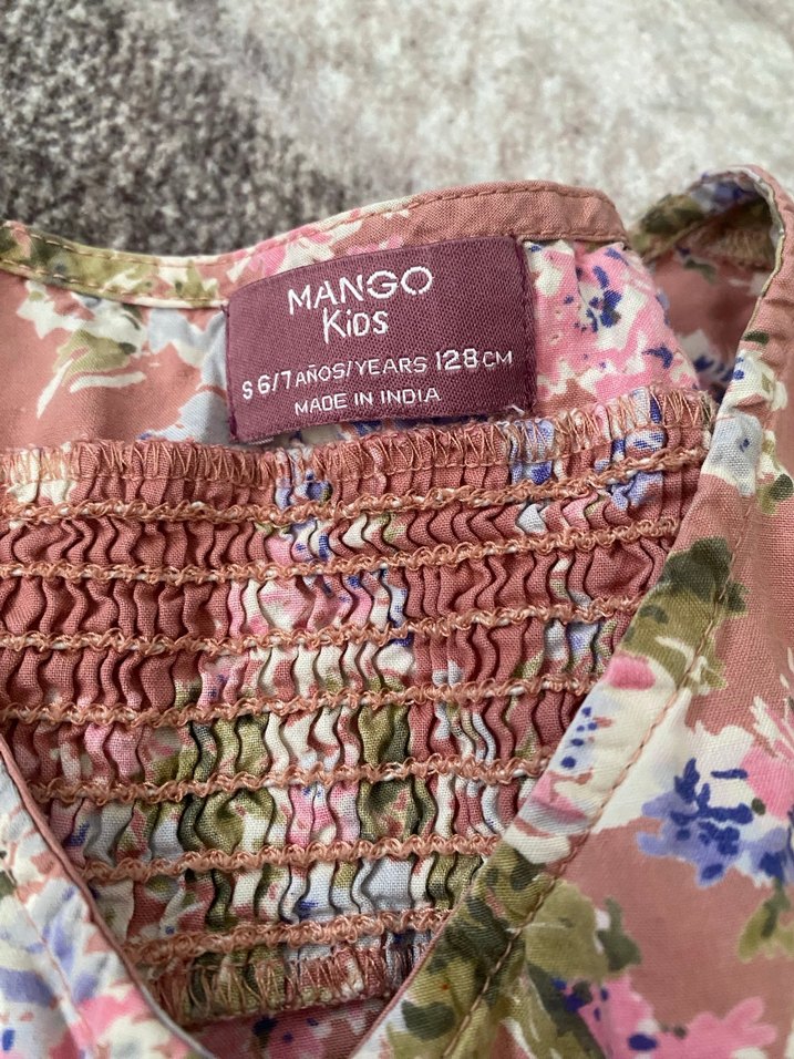 Çiçek İşlemeli Çok Renkli kız çocuk elbse - Görsel 4