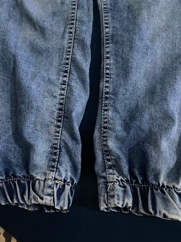 Nakışlı Düğmeli Mavi Kız Kot Pantolon - Görsel 2