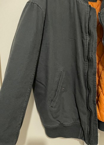 Gri Fermuarlı Kadın , erkek  Street Wear Ceket - Görsel 2