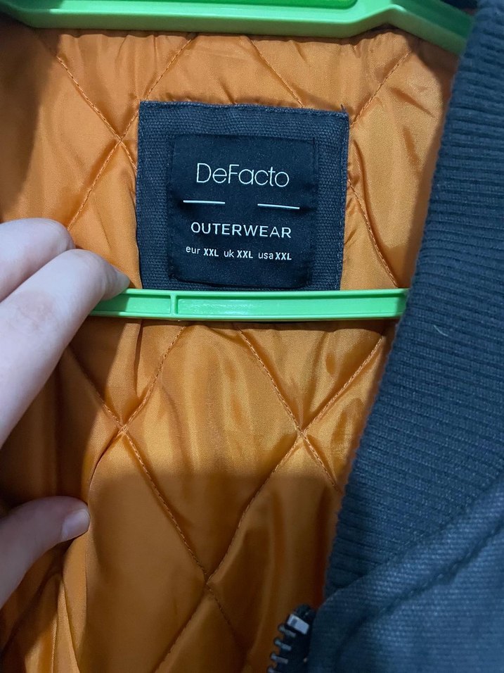 Gri Fermuarlı Kadın , erkek  Street Wear Ceket - Görsel 3