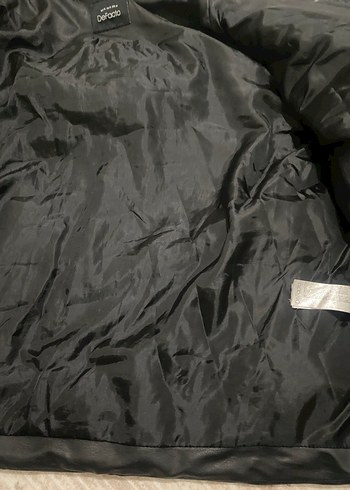 Düğmeli Siyah Deri Kadın Ceket - Görsel 2