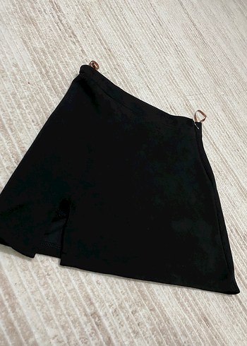 Siyah Kadın Mini Etek Fermuarlı - Görsel 2