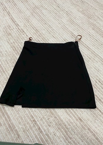 Siyah Kadın Mini Etek Fermuarlı - Görsel 3