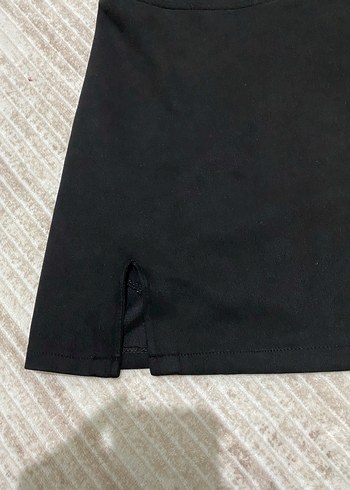 Siyah Kadın Mini Etek Fermuarlı - Görsel 6