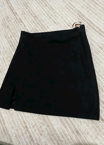 Siyah Kadın Mini Etek Fermuarlı - Görsel 4