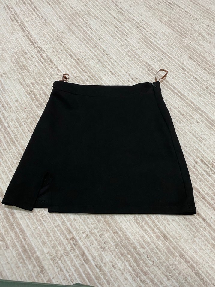 Siyah Kadın Mini Etek Fermuarlı - Görsel 3