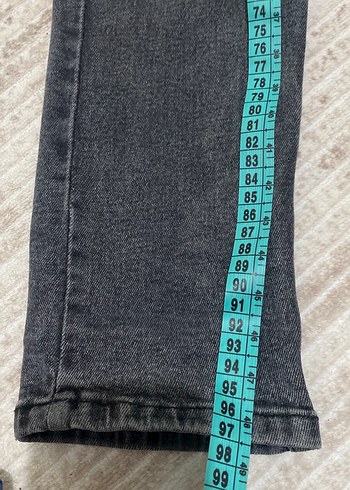 Gri Düğmeli  yırtık kot erkek Pantolon - Görsel 4