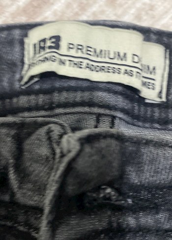 Gri Düğmeli  yırtık kot erkek Pantolon - Görsel 8