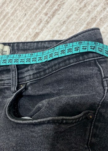 Gri Düğmeli  yırtık kot erkek Pantolon - Görsel 7