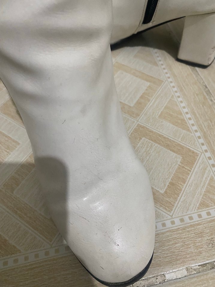 Beyaz Bağcıklı Topuklu 39numara bot — görsel 17/21