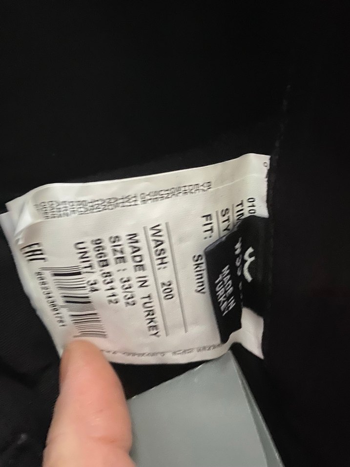 Siyah Düz Kesim Denim erkek pantolon — görsel 6/12