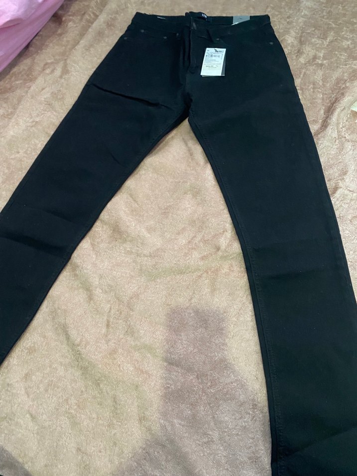 Siyah Düz Kesim Denim erkek pantolon — görsel 2/12