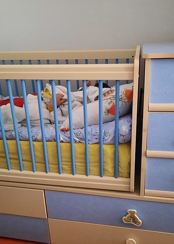 Beden mavi Renk Mavi Çocuk Gardırop ve Beşik