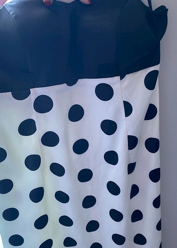 Puantiye Desenli Midi elbise - Görsel 5