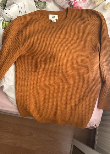 Unisex Kahverengi Örgü Bisiklet Yaka Kazak